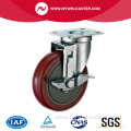 Fixed Plate Red PU Medium Duty Caster Wheels